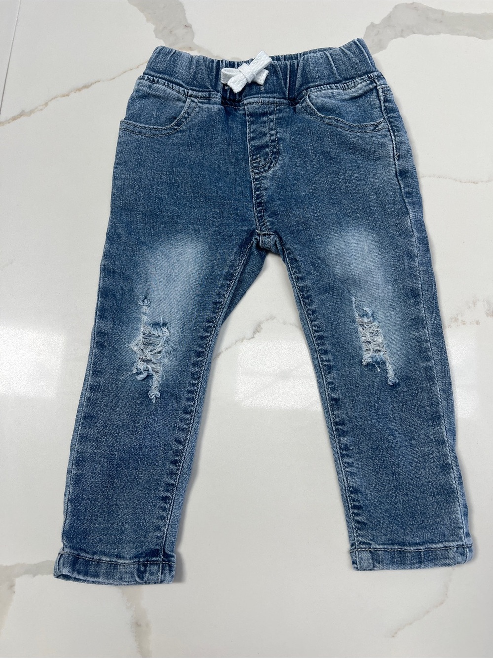 Little Bipsy Medium Blue Distressed Kids Denim Joggers